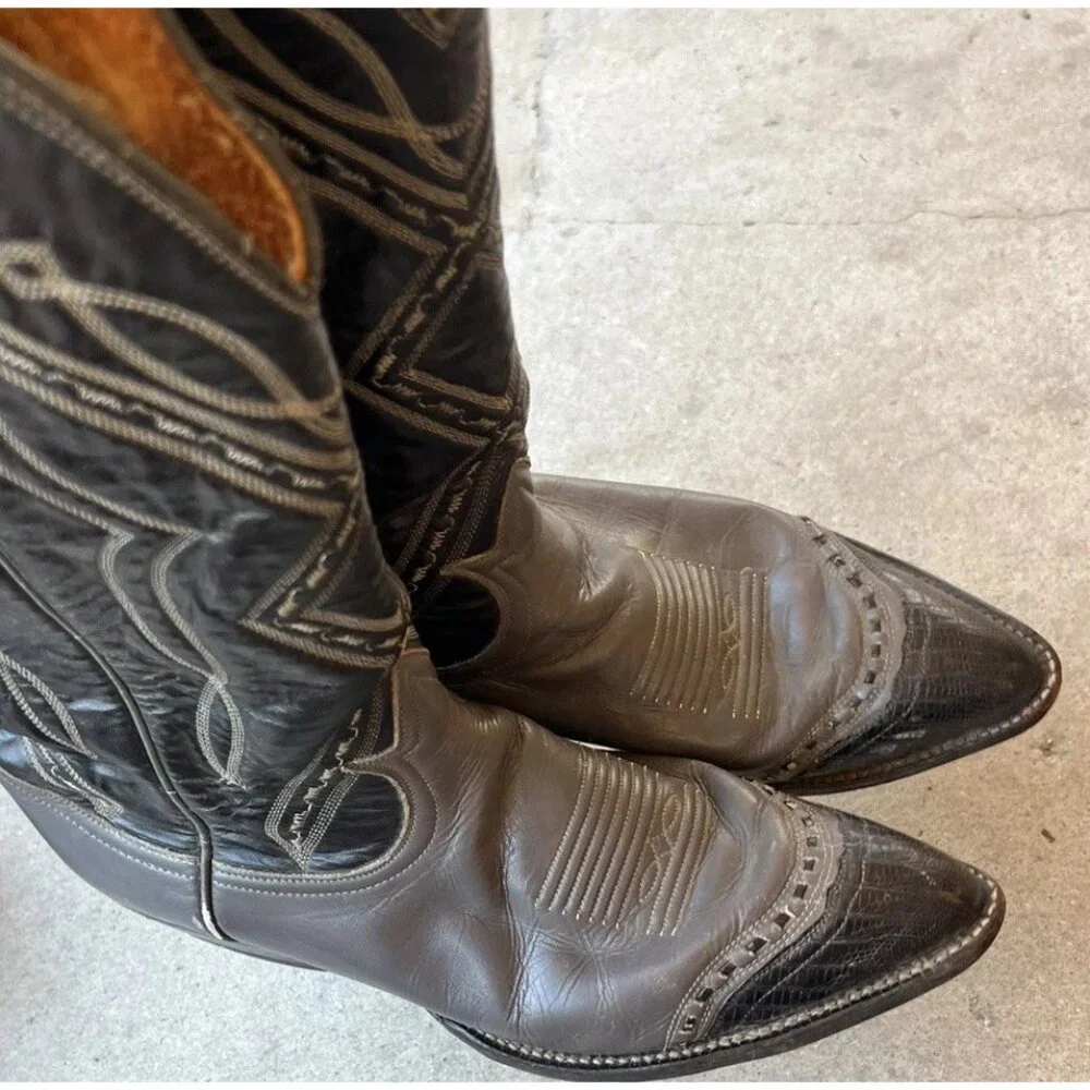 Tony Lama Wingtip Cowboy Boots Men’s 8.5 Tony Lama 6914 Vintage Wingtip Cowboy